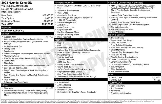 2023 Hyundai Kona SEL 2023 Hyundai Kona SEL