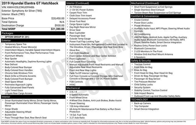 2019 Hyundai Elantra GT 2019 Hyundai Elantra GT