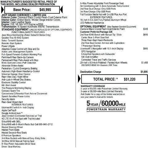 2021 Jeep Grand Cherokee L Limited 4x4 2021 Jeep Grand Cherokee L Limited 4x4