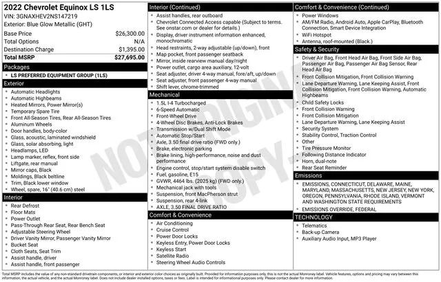 2022 Chevrolet Equinox FWD LS 2022 Chevrolet Equinox FWD LS