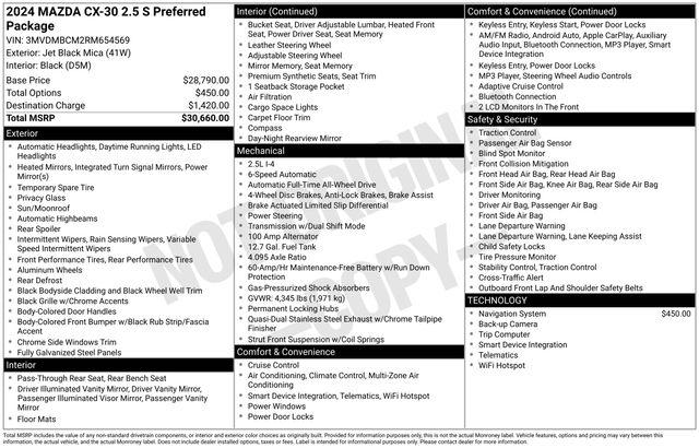 2024 Mazda CX-30 2.5 S Preferred Package