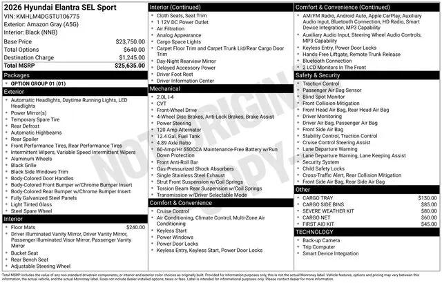 2026 Hyundai Elantra SEL Sport for sale in Willow Grove, PA