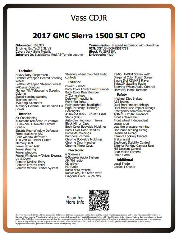 2017 GMC Sierra 1500 SLT 2017 GMC Sierra 1500 SLT