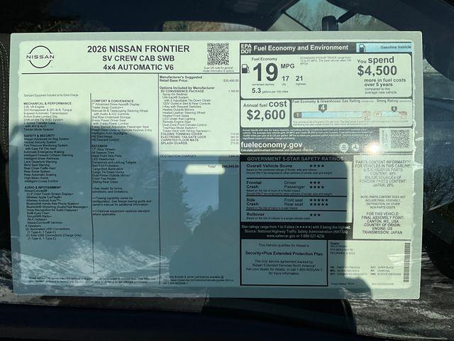2026 Nissan Frontier Crew Cab SV 4x4