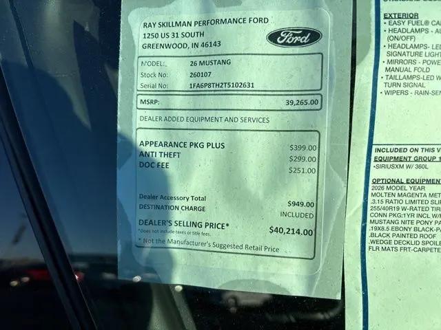 2026 Ford Mustang EcoBoost Fastback