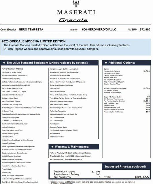 2023 Maserati Grecale Modena 2023 Maserati Grecale Modena