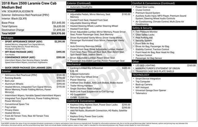 2018 RAM 2500 Laramie Crew Cab 4x4 64 Box 2018 RAM 2500 Laramie Crew Cab 4x4 64 Box