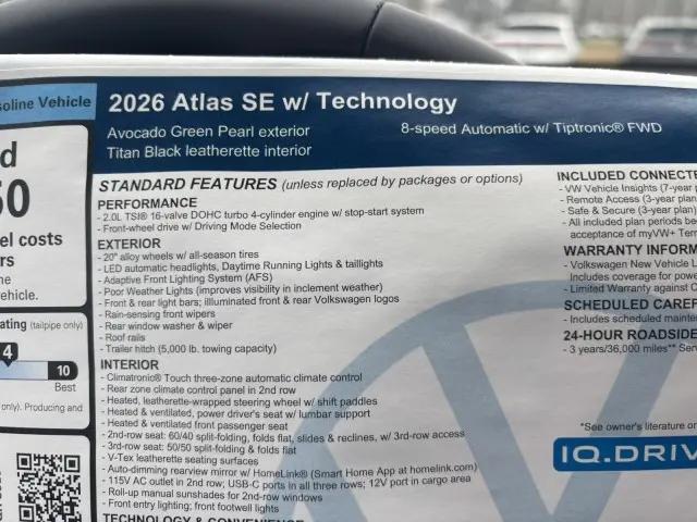 2026 Volkswagen Atlas SE with Technology