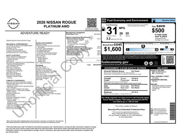 2026 Nissan Rogue Platinum