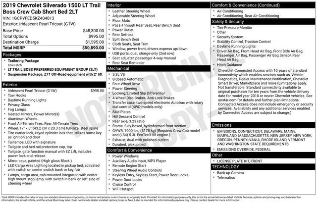 2019 Chevrolet Silverado 1500 LT Trail Boss 2019 Chevrolet Silverado 1500 LT Trail Boss