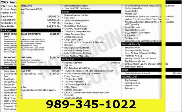 2022 Jeep Wrangler Sport S 4x4 2022 Jeep Wrangler Sport S 4x4