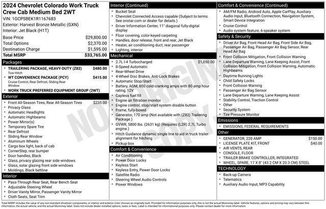 2024 Chevrolet Colorado 2WD WT 2024 Chevrolet Colorado 2WD WT