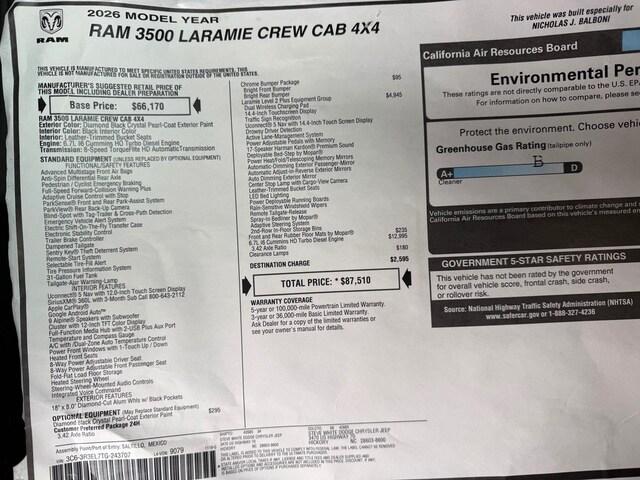 2026 Ram 3500 Laramie Crew Cab 4x4 6'4" Box