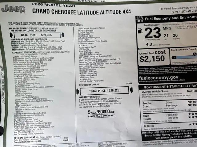 2026 Jeep Grand Cherokee Altitude 4x4