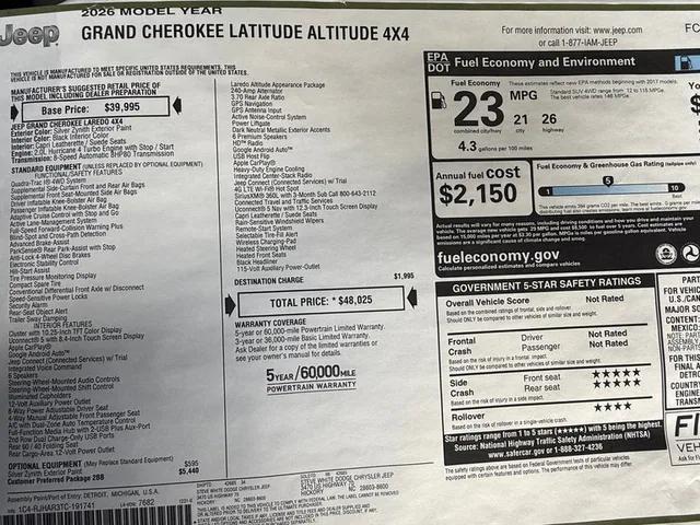 2026 Jeep Grand Cherokee Altitude 4x4