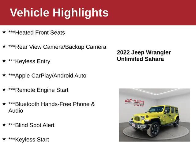 2022 Jeep Wrangler Unlimited Sahara 2022 Jeep Wrangler Unlimited Sahara