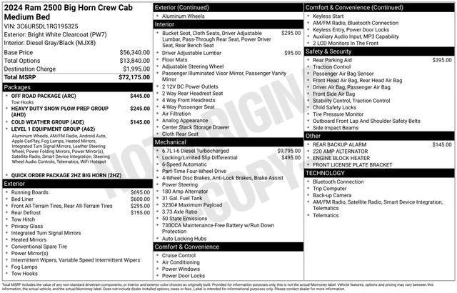 2024 RAM 2500 Big Horn Crew Cab 4x4 64 Box