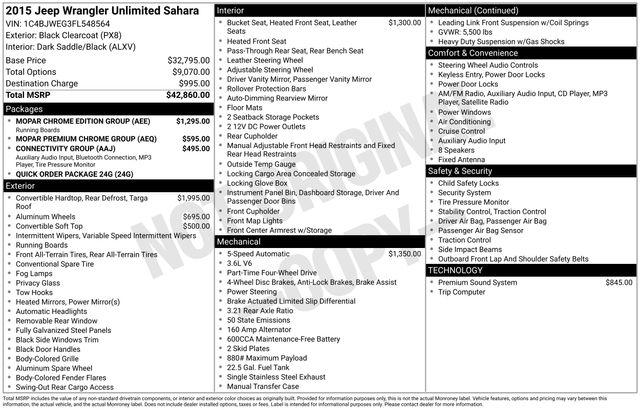 2015 Jeep Wrangler Unlimited Sahara 2015 Jeep Wrangler Unlimited Sahara