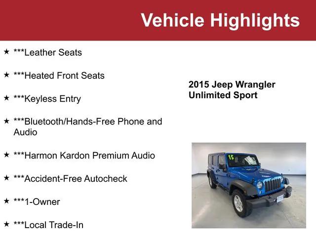 2015 Jeep Wrangler Unlimited Sport 2015 Jeep Wrangler Unlimited Sport