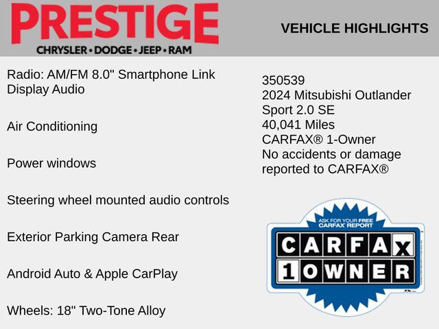 2024 Mitsubishi Outlander Sport 2.0 SE 2024 Mitsubishi Outlander Sport 2.0 SE