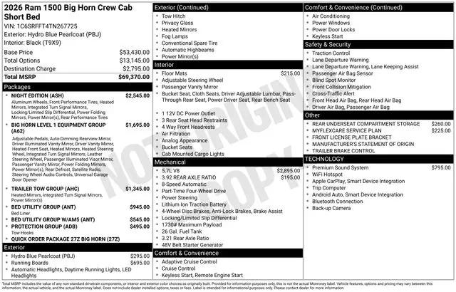 2026 Ram 1500 Big Horn Crew Cab 4x4 57 Box