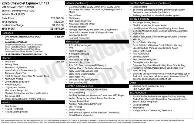 2026 Chevrolet Equinox FWD LT