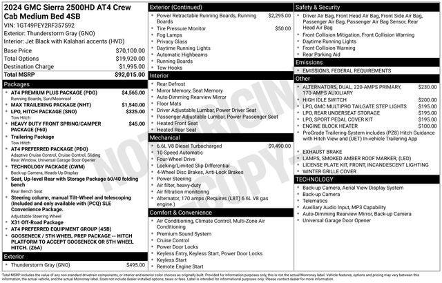 2024 GMC Sierra 2500HD 4WD Crew Cab Standard Bed AT4