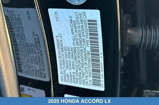 2025 Honda Accord Sedan LX