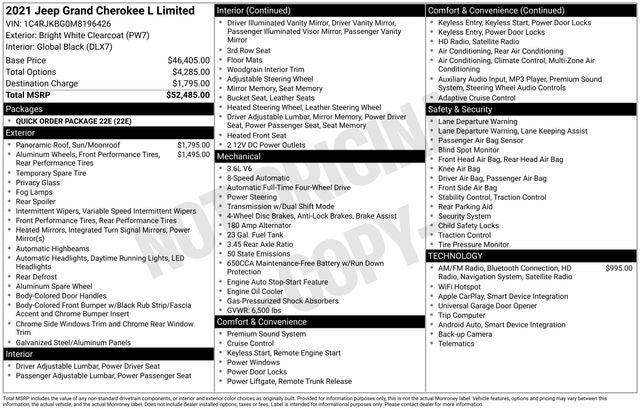 2021 Jeep Grand Cherokee L Limited 4x4 2021 Jeep Grand Cherokee L Limited 4x4