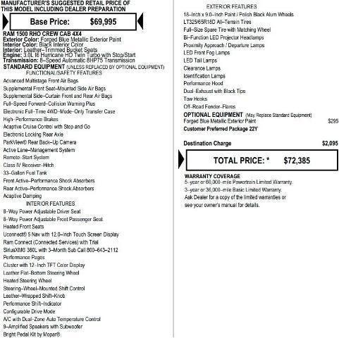 2026 RAM 1500 RHO Crew Cab 4x4 57 Box 2026 RAM 1500 RHO Crew Cab 4x4 57 Box