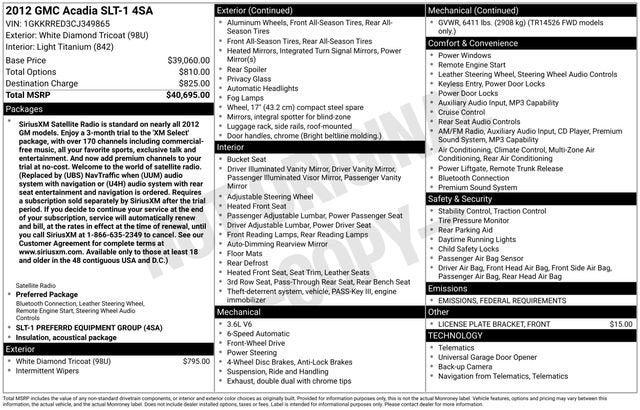 2012 GMC Acadia SLT-1