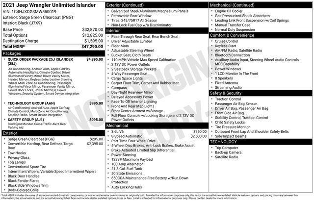 2021 Jeep Wrangler Unlimited Islander 4x4