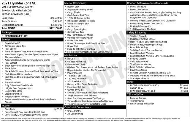 2021 Hyundai Kona SE