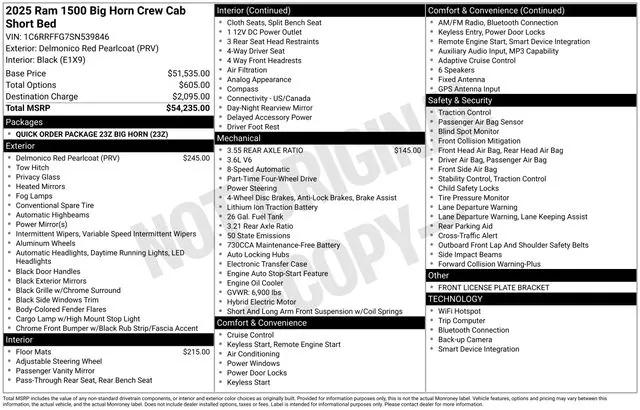 2025 RAM 1500 Big Horn Crew Cab 4x4 57 Box