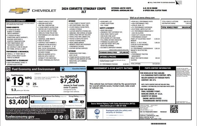 2024 Chevrolet Corvette Stingray RWD Coupe 2LT 2024 Chevrolet Corvette Stingray RWD Coupe 2LT