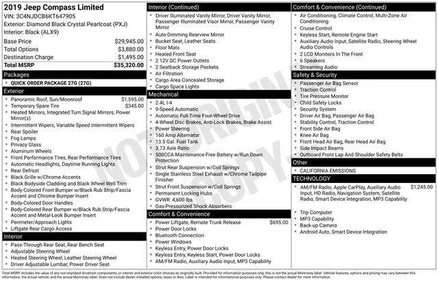 2019 Jeep Compass Limited 4x4