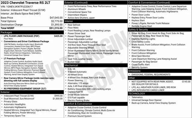 2023 Chevrolet Traverse AWD RS 2023 Chevrolet Traverse AWD RS