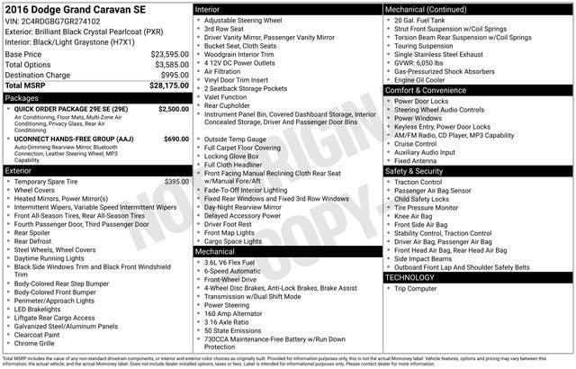 2016 Dodge Grand Caravan SE 2016 Dodge Grand Caravan SE