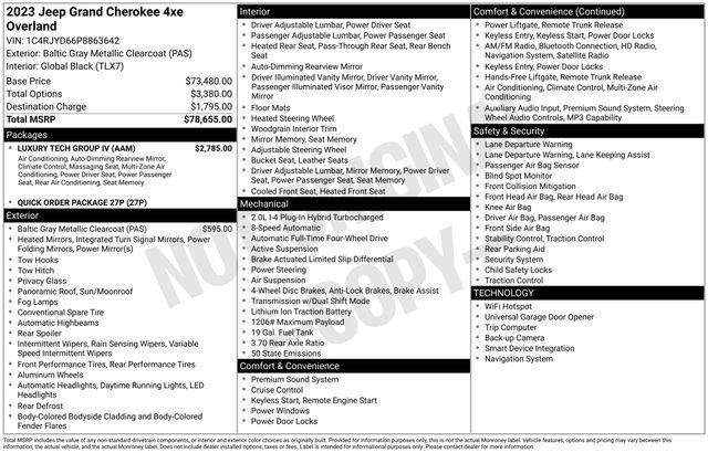2023 Jeep Grand Cherokee 4xe Overland 2023 Jeep Grand Cherokee 4xe Overland