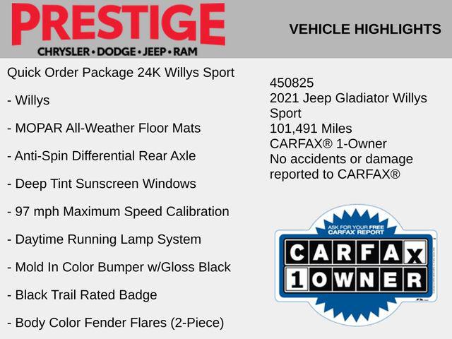 2021 Jeep Gladiator Willys Sport 4x4 2021 Jeep Gladiator Willys Sport 4x4