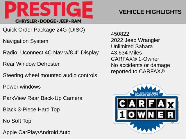 2022 Jeep Wrangler Unlimited Sahara 4x4 2022 Jeep Wrangler Unlimited Sahara 4x4