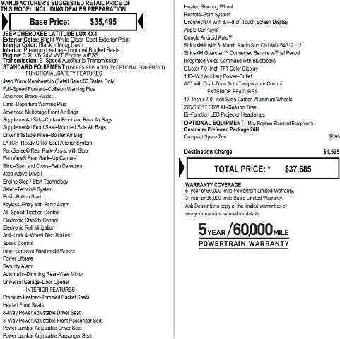 2022 Jeep Cherokee Latitude Lux 4x4 2022 Jeep Cherokee Latitude Lux 4x4