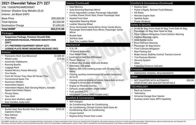 2021 Chevrolet Tahoe 4WD Z71