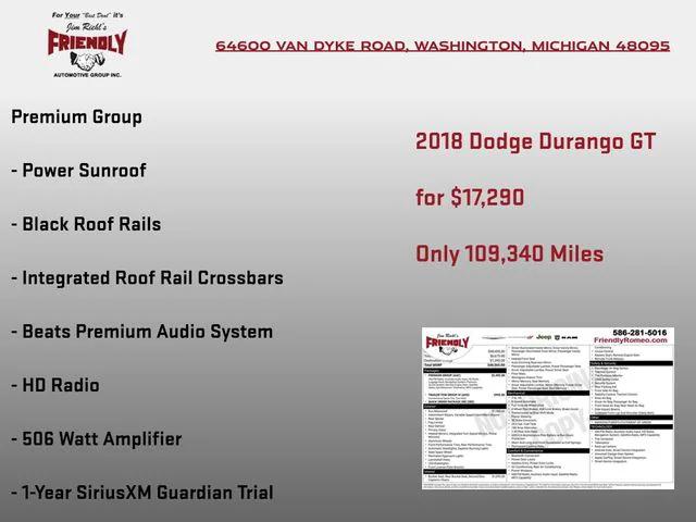 2018 Dodge Durango GT AWD 2018 Dodge Durango GT AWD