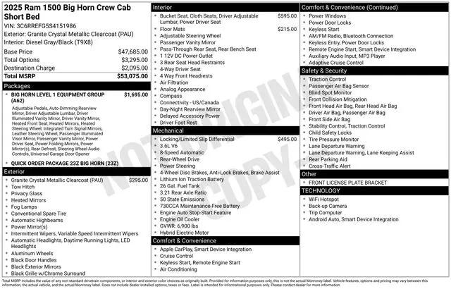 2025 Ram 1500 Big Horn Crew Cab 4x2 57 Box