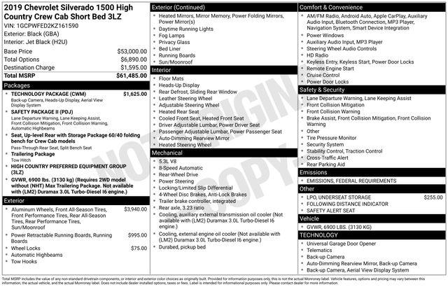 2019 Chevrolet Silverado 1500 High Country 2019 Chevrolet Silverado 1500 High Country