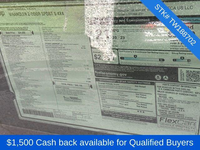 2026 Jeep Wrangler WRANGLER 2-DOOR SPORT S