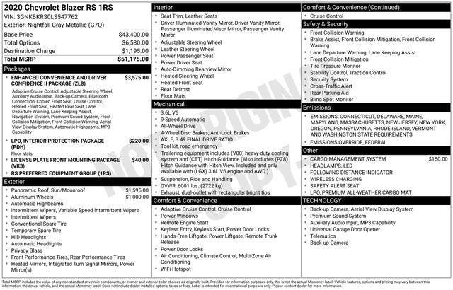 2020 Chevrolet Blazer AWD RS