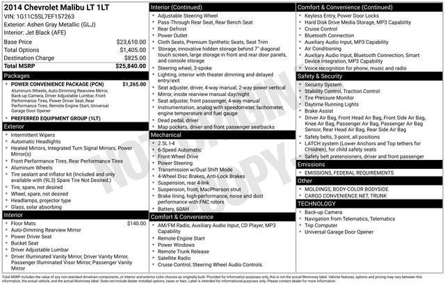 2014 Chevrolet Malibu 1LT 2014 Chevrolet Malibu 1LT