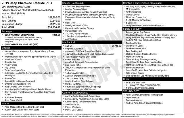 2019 Jeep Cherokee Latitude Plus 4x4 2019 Jeep Cherokee Latitude Plus 4x4